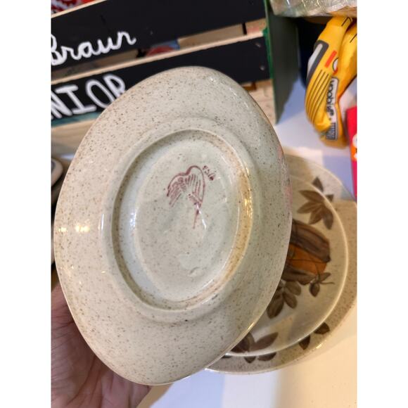 Vintage Red Wing Pottery Tampico Hand Painted Gravy Boat Underplate set - Picture 3 of 8